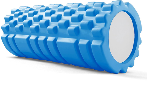 MJ Sports Premium Foam Roller - Foamroller - Massageroller - Yoga - Pilates - Triggerpoints - Fitness - 33 cm - Hard - Blauw