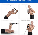 MJ Sports Premium Double Tricep Rope Inclusief 2 Karabijnhaken - Triceps Touw - Bars - Biceps - Press Down - Pulldown - Fitness - Pulley Accessoires - Kabelbevestiging - voor Krachtstations