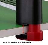 MJ Sports Uitschuifbaar Tafeltennisnet 180CM - Pingpong Net Zwart/Rood - Reisset - Draagbaar - klemopening - Sport