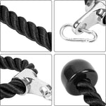 MJ Sports Premium Double Tricep Rope Inclusief 2 Karabijnhaken - Triceps Touw - Bars - Biceps - Press Down - Pulldown - Fitness - Pulley Accessoires - Kabelbevestiging - voor Krachtstations