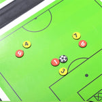 MJ Sports Premium Voetbal Tactiekbord Inclusief Magnetische Nummers & Markeerstift - Opvouwbaar en Draagbaar - Coaching Board - Trainingsapparatuur - Coachmap - Tactieken - Inklapbaar Magneten Bord