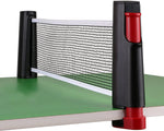 MJ Sports Uitschuifbaar Tafeltennisnet 180CM - Pingpong Net Zwart/Rood - Reisset - Draagbaar - klemopening - Sport
