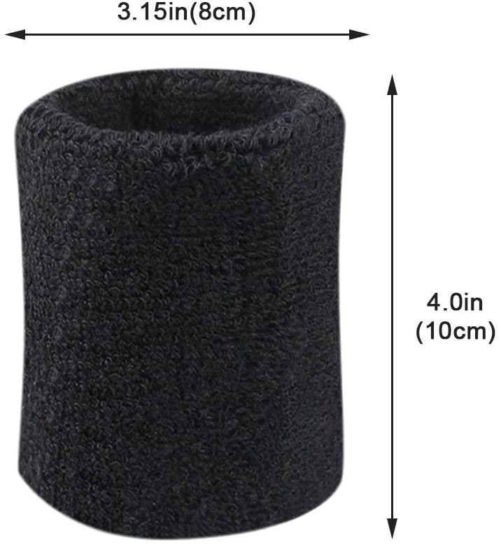 Set Van 2 Polszweetbandjes – Lichtblauw, 8x8 Cm, 80% Katoen + 20% Elastaan, Unisex, Voor Sport En Events