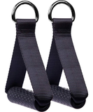 MJ Sports Premium Strap Handles Set Zwart met Stalen D-Ring Inclusief 2 Karabijnhaken - Handvaten - Kabel Accessoires - Fitness - Cable Cross - Handgrepen - Eenhandsgreep