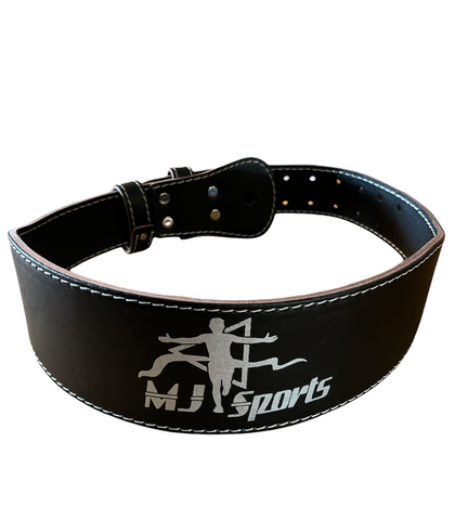 MJ Sports Premium Leather Lifting Belt Size M/L (valt ruim) - Leren Gewichthefriem - Powerliftriem - Fitness Riem - Lever - Weightlifting - Krachttraining - Deadlift - Squat - Bodybuilding