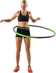 MJ Sports Premium Afneembare Hoelahoep Groen/Grijs - Hula Ring - Waist Trainer - Weighted Hoop - Sport Hoepelen - Fitness - Afvallen - Buikspieren - Heupen - Gewicht Toevoegen - Verstelbaar - Balans - Gewrichten