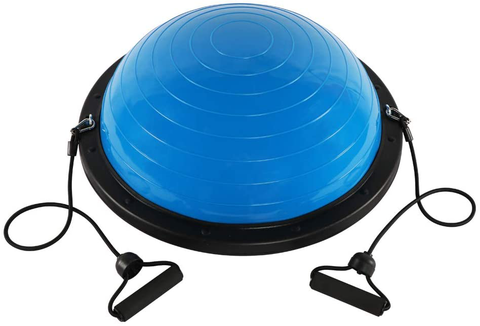 MJ Sports Premium Balanstrainer Inclusief 2 Weerstandsbanden - Fitness - Balance Board - Balansbord - Halve Yoga Ball - Pilates - Balansbal - Stabiliteitstraining - Oefenbalstoel - Full Body