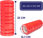MJ Sports Premium Foam Roller - Foamroller - Massageroller - Yoga - Pilates - Triggerpoints - Fitness - 33 cm - Hard - Rood