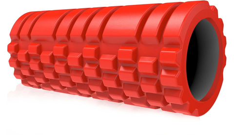 MJ Sports Premium Foam Roller - Foamroller - Massageroller - Yoga - Pilates - Triggerpoints - Fitness - 33 cm - Hard - Rood