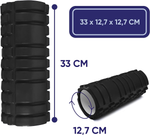 MJ Sports Premium Foam Roller - Foamroller - Massageroller - Yoga - Pilates - Triggerpoints - Fitness - 33 cm - Hard - Zwart