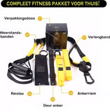 MJ Sports Premium TRX P3 Pro Suspension Trainer Set Inclusief Weerstandsbanden met Handvatten & Draagtas - Resistance Training - Full Body Workout - Fitness - Strap Handles - Krachttraining - Home Gym - Deurbevestiging