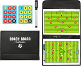 MJ Sports Premium Voetbal Tactiekbord Inclusief Magnetische Nummers & Markeerstift - Opvouwbaar en Draagbaar - Coaching Board - Trainingsapparatuur - Coachmap - Tactieken - Inklapbaar Magneten Bord