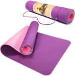 MJ Sports Premium TPE Fitness Yoga Mat Paars - Multifunctionele Pilates Mat - Anti Slip Sport Mat - Yogamat - 6mm Extra Dik - Oefeningen - Planken - Core - Stretchen - Sit-ups - Thuis Gym