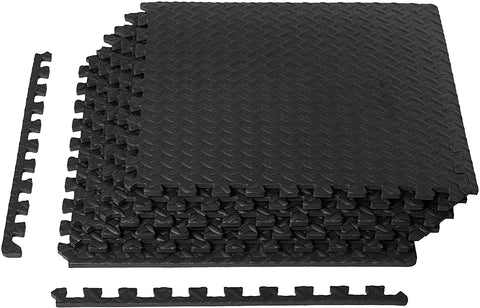 MJ Sports Premium EVA Fitness Tegels 6 stuks 60 x 60 x 1,20 CM - Fitnessmatten Set - Rubberen Fitnessvloer voor Thuis - Sport Matten - Sportvloer Gym - Puzzelmatten - Deadlift Vloer - Crossfit - Thuis Gym - Rubbergranulaat