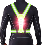 MJ Sports Premium X-Shape LED Reflecterend Hardloopvest Inclusief 4 CR2032 Batterijen - Hardlopen - Hardloop Lampjes - Veiligheidshesje met Lichtjes - Running Lights - Wandelen - Fietsen - Gordel