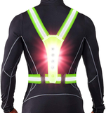 MJ Sports Premium X-Shape LED Reflecterend Hardloopvest Inclusief 4 CR2032 Batterijen - Hardlopen - Hardloop Lampjes - Veiligheidshesje met Lichtjes - Running Lights - Wandelen - Fietsen - Gordel