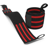 MJ Sports Premium Wrist Wraps Set 2 Stuks Rood - Fitness Polsbanden - Versteviging & Versterking Sport - Bandage - Steun - Support - Deadlift - Bankdrukken - Crossfit - Calisthenics - Bodybuilding - Powerlifting - Krachttraining - Straps - Polsbrace